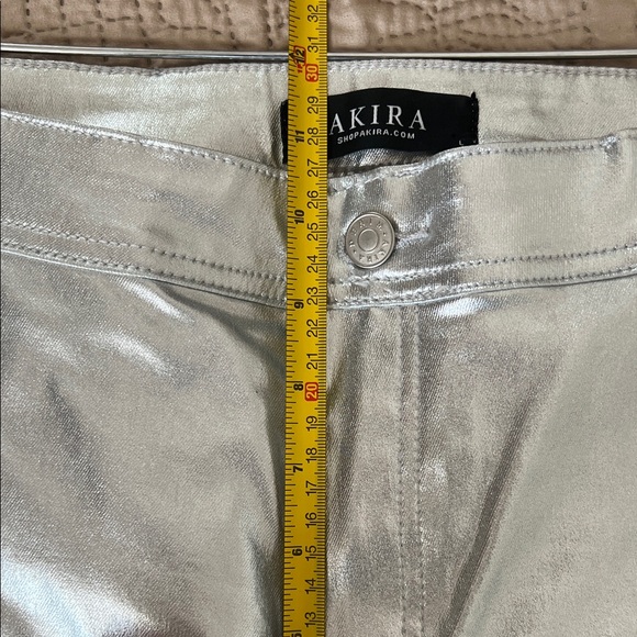 AKIRA “Born to Shine” Metallic Straight-Leg Pants – Size L - Picture 6 of 7